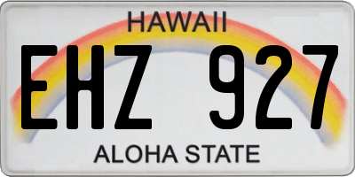 HI license plate EHZ927