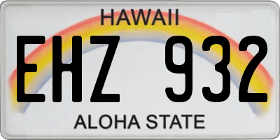 HI license plate EHZ932