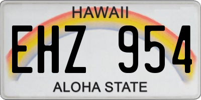 HI license plate EHZ954