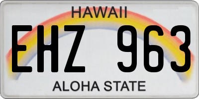 HI license plate EHZ963