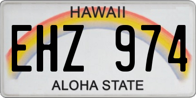 HI license plate EHZ974