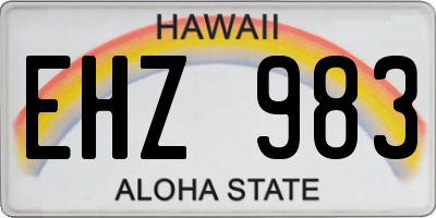 HI license plate EHZ983