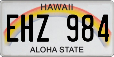 HI license plate EHZ984