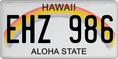 HI license plate EHZ986