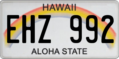 HI license plate EHZ992
