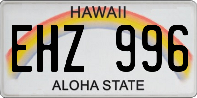 HI license plate EHZ996