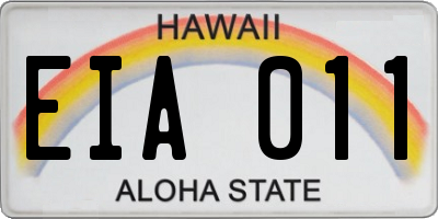 HI license plate EIA011