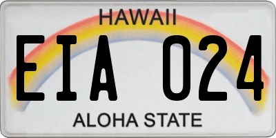 HI license plate EIA024