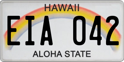 HI license plate EIA042