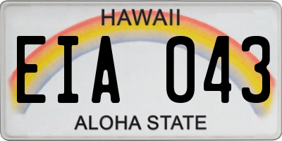 HI license plate EIA043