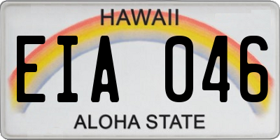 HI license plate EIA046