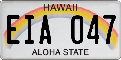 HI license plate EIA047