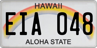 HI license plate EIA048