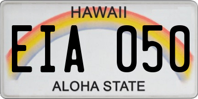 HI license plate EIA050