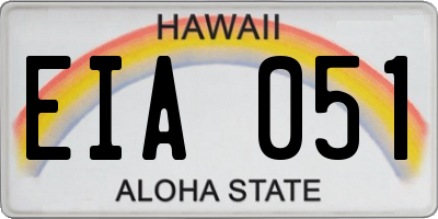 HI license plate EIA051