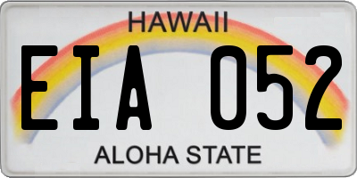 HI license plate EIA052