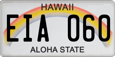 HI license plate EIA060