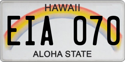 HI license plate EIA070
