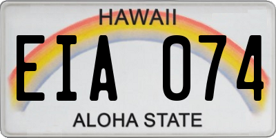 HI license plate EIA074