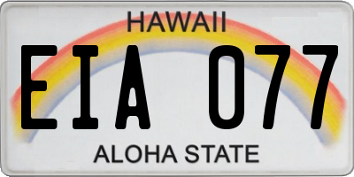 HI license plate EIA077
