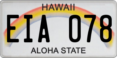 HI license plate EIA078