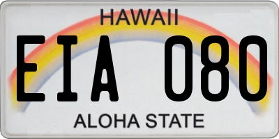 HI license plate EIA080