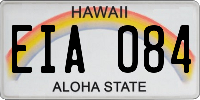 HI license plate EIA084