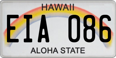 HI license plate EIA086