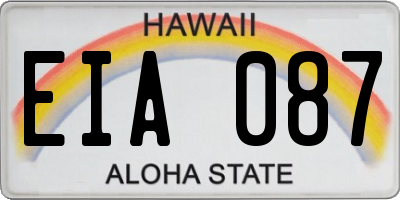 HI license plate EIA087
