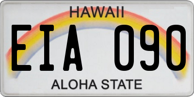 HI license plate EIA090