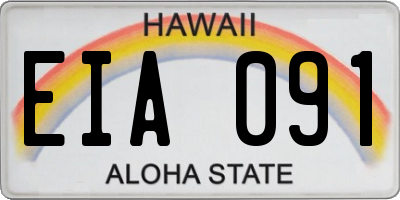 HI license plate EIA091