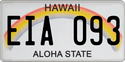 HI license plate EIA093
