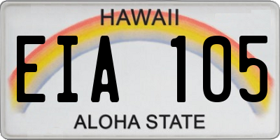HI license plate EIA105