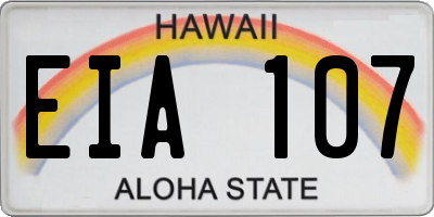 HI license plate EIA107