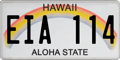 HI license plate EIA114