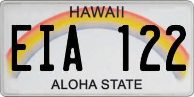 HI license plate EIA122