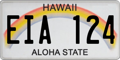 HI license plate EIA124