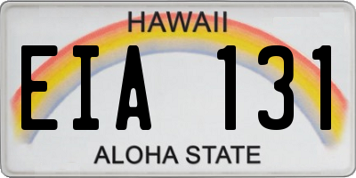 HI license plate EIA131