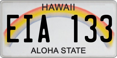 HI license plate EIA133