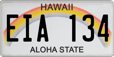 HI license plate EIA134