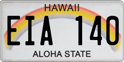 HI license plate EIA140