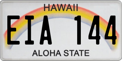 HI license plate EIA144