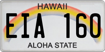 HI license plate EIA160