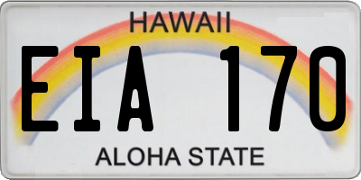 HI license plate EIA170
