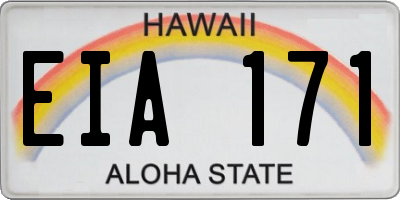 HI license plate EIA171