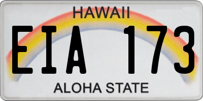 HI license plate EIA173