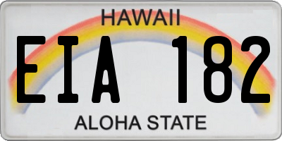 HI license plate EIA182