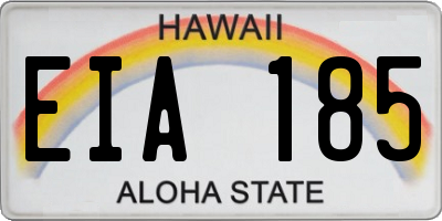 HI license plate EIA185