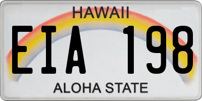HI license plate EIA198