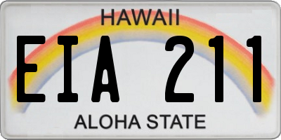HI license plate EIA211